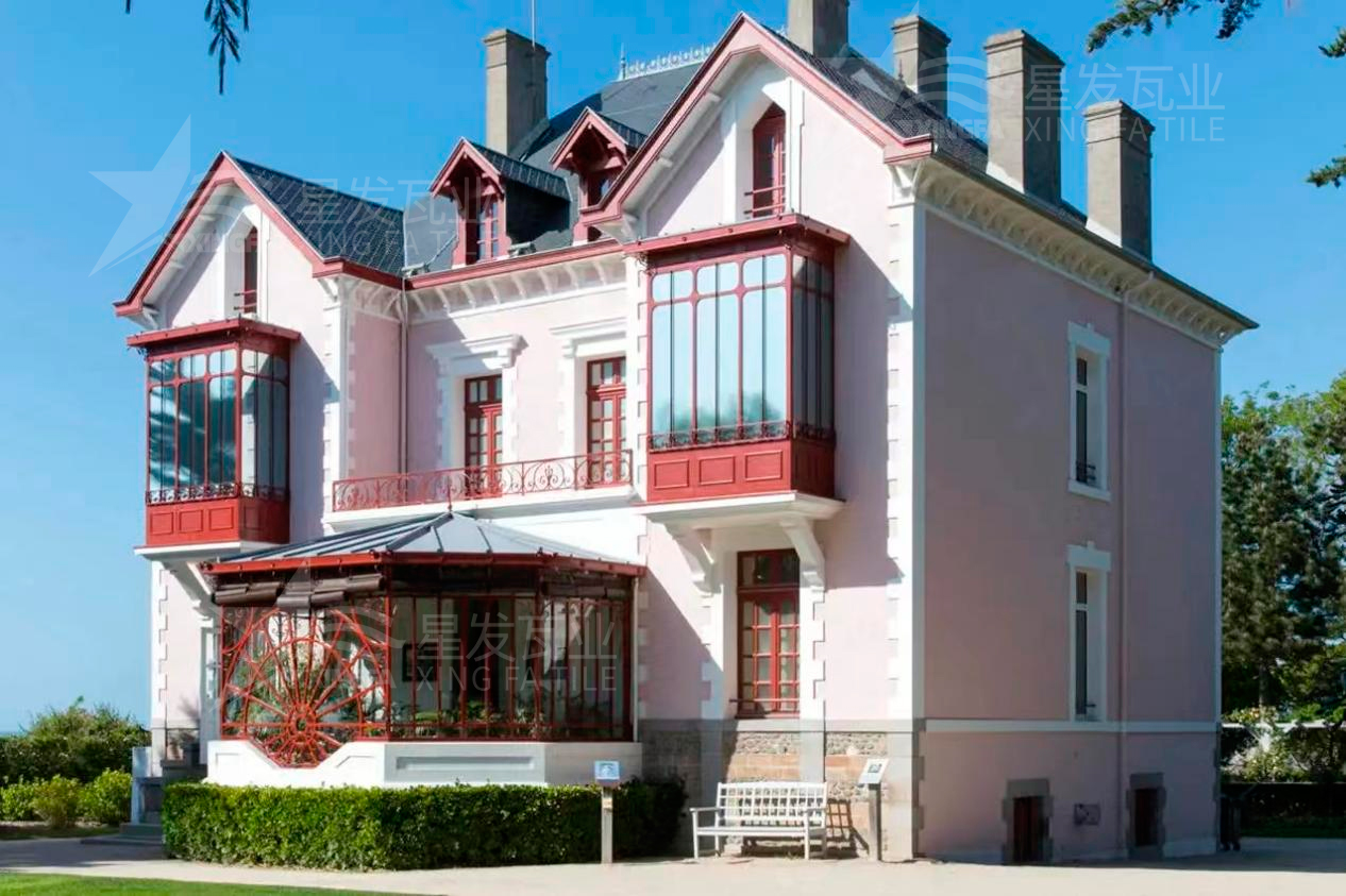 別墅搭建合成樹脂瓦的外觀效果圖大賞，極具美觀裝飾性！